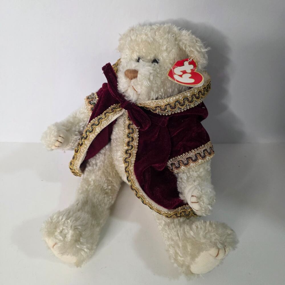 Vintage 1993 TY Attic Treasures Gem Let It Snow Bear Plush 13in Jointed